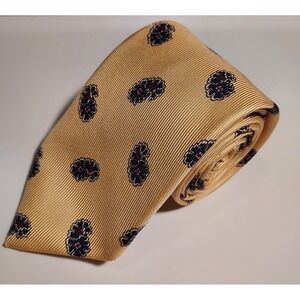 Robert Talbott Tie Mens 58x3.25 Best of Class 100% Silk Textured Paisley Yellow